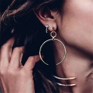 Golden Moon Dangle Earrings 